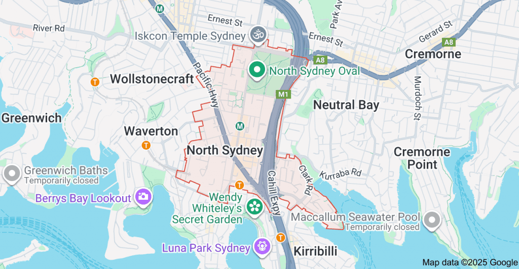 North Sydney logo design google map