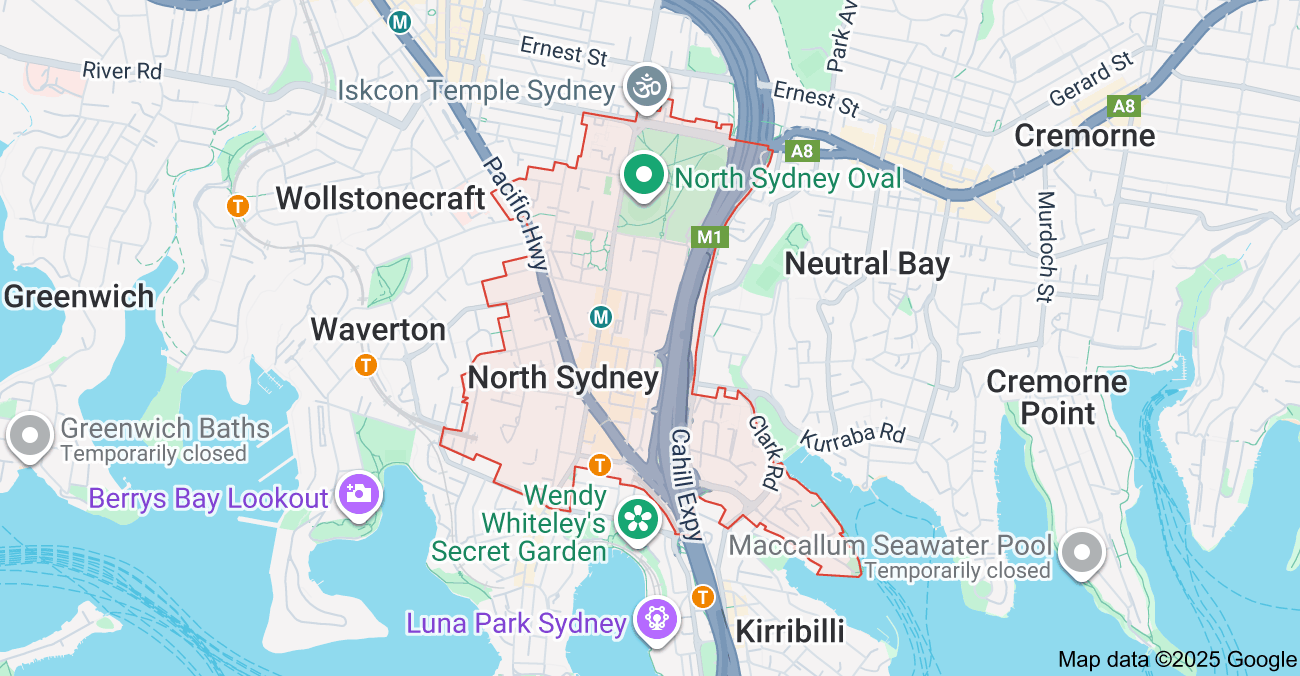 North Sydney logo design google map