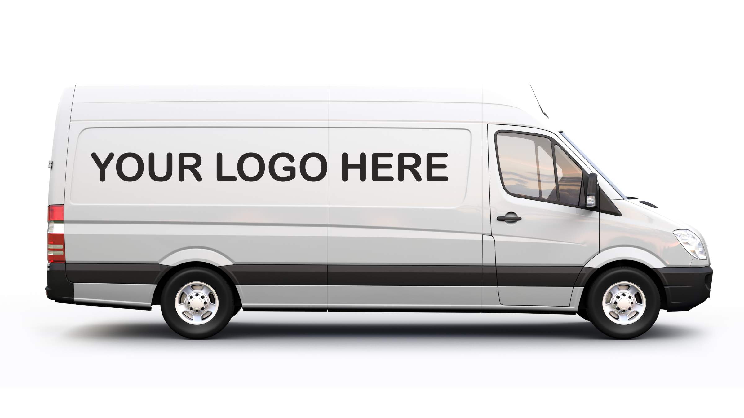 Professional custom designed logo vinyl decal stickers for commercial light vehicles and cargo vans.